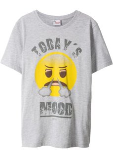 Футболка Эмодзи (светло-серый меланж) Bonprix