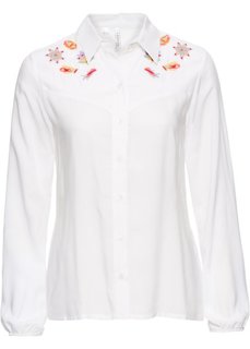Блузка с вышивкой (белый) Bonprix