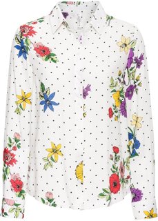 Блузка в цветочек (кремовый в горошек) Bonprix