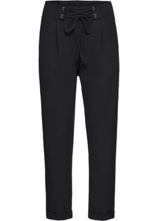 Брюки на шнуровке (черный) Bonprix