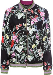 Блузон с принтом и блестящими аппликациями (черный с рисунком) Bonprix