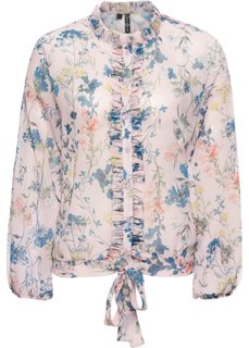 Блузка с воланами (розовый с рисунком) Bonprix