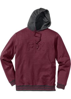 Свитшот Regular Fit с капюшоном (кленово-красный меланж) Bonprix