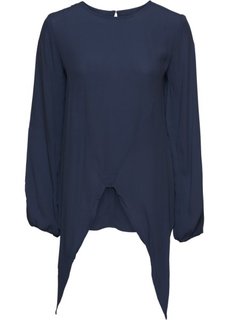 Блузка с вырезами и декоративными узлами (темно-синий) Bonprix