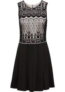 Платье с кружевом и бусинками (черный) Bonprix