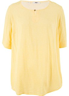 Блуза с коротким рукавом (нежно-желтый с рисунком) Bonprix