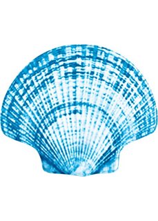 Коврик для ванной из пены-мемори Морская ракушка (синий) Bonprix
