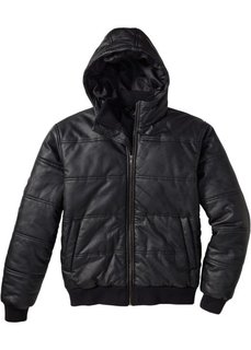 Куртка Regular Fit из искусственной кожи (черный) Bonprix
