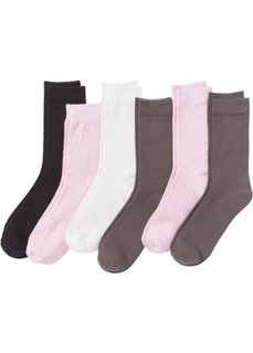 Носки женские (6 пар) (розовый меланж/серый/черный) Bonprix