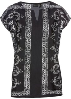 Блузка без рукавов (черный/белый/серый с рисунком) Bonprix