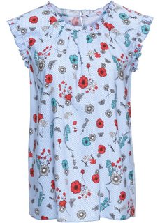 Блузка (синий жемчуг/белый в цветочек) Bonprix