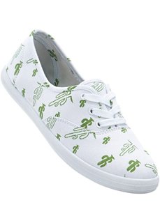 Кеды (белый/зеленый с рисунком) Bonprix