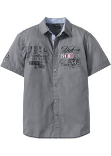 Рубашка стандартного покроя с коротким рукавом (дымчато-серый) Bonprix