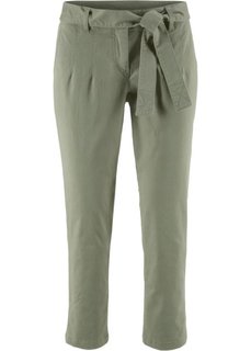 Брюки на лентах длины 7/8 (оливковый) Bonprix