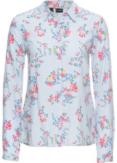 Блузка (цвет белой шерсти/нежно-голубой в цветочек) Bonprix