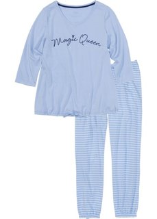 Пижама длиной 7/8 (синий/кремовый) Bonprix