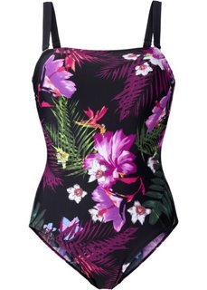 Купальник (черный/лиловый с рисунком) Bonprix