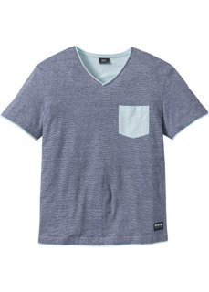 Футболка Regular Fit (темно-синий/белый в полоску) Bonprix