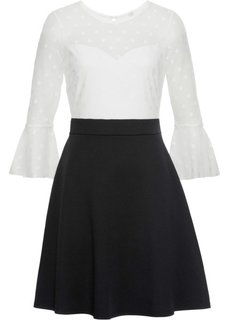 Платье со вставками в сеточку (черный/белый) Bonprix