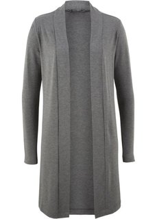 Длинная трикотажная куртка (серый меланж) Bonprix