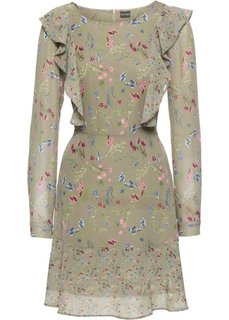 Платье из шифона (оливковый в цветочек) Bonprix