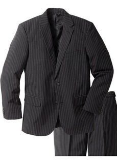 Мужской костюм Regular Fit (2 изд.), низкий + высокий рост (U + S) (черный в полоску) Bonprix