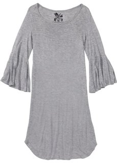 Сорочка ночная, с рукавами-воланами (светло-серый меланж) Bonprix