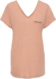 Футболка с люрексом (терракотовый меланж) Bonprix