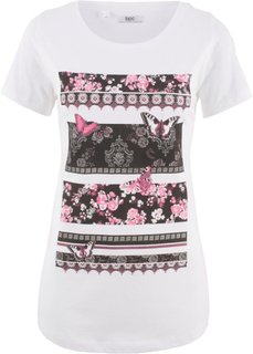 Футболка с рукавом 1/2 (белый с рисунком) Bonprix