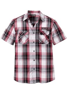 Рубашка Slim Fit с коротким рукавом (черный/белый/темно-красный в клетку) Bonprix
