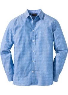 Рубашка Regular Fit с принтом (синий с узором) Bonprix