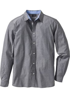 Рубашка Regular Fit с принтом (черный с узором) Bonprix