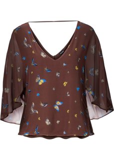 Блузка (светло-коричневый с рисунком) Bonprix