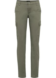 Брюки-карго Skinny (оливковый) Bonprix
