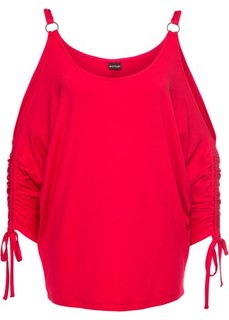 Футболка с драпировками (красный) Bonprix