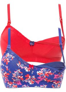 Бюстгальтер с функцией кормления (2 шт.), чашка E (с рисунком + красный) Bonprix