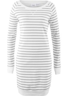 Трикотажное платье (светло-серый меланж/белый в полоску) Bonprix