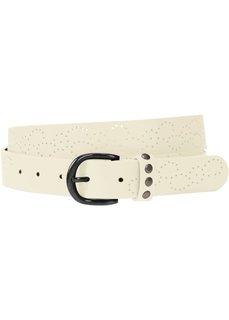 Ремень с перфорированным узором (белый) Bonprix