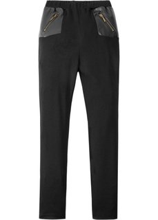 Стрейтчевые брюки с молниями (черный) Bonprix