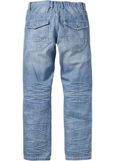 Джинсы Regular Fit Straight, длина (в дюймах) 34 (голубой выбеленный «потертый») Bonprix