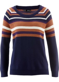 Пуловер (темно-синий с узором) Bonprix