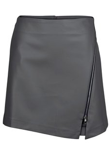 Юбка под кожу (дымчато-серый) Bonprix