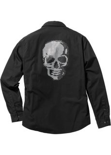 Рубашка Slim Fit с длинным рукавом (черный) Bonprix