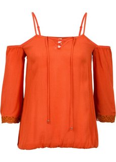 Блузка с прорезями (ржаво-красный) Bonprix