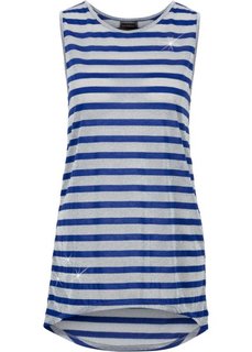 Удлиненная футболка (сапфирно-синий/серебристо-серый в полоску) Bonprix