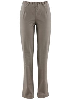 Прямые брюки стретч без застежки, низкий рост (K) (серо-коричневый) Bonprix