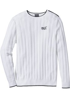 Пуловер Slim Fit (белый) Bonprix