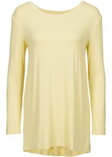 Удлиненная футболка с длинными рукавами (нежно-желтый) Bonprix