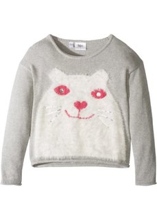 Вязаный пуловер (светло-серый меланж) Bonprix
