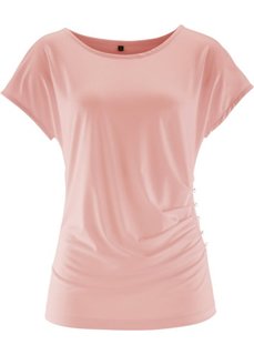 Футболка с короткими рукавами (винтажно-розовый) Bonprix